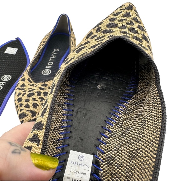 ROTHY’S Retired “The Point” Pointed Leopard Animal Print Slip On Ballerina Flats - Picture 12 of 14